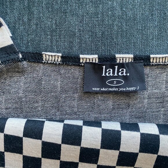 LALA ORIGINAL: Looking Good Print Top + Skirt Set in Checkerboard, Size S - Picture 6 of 16